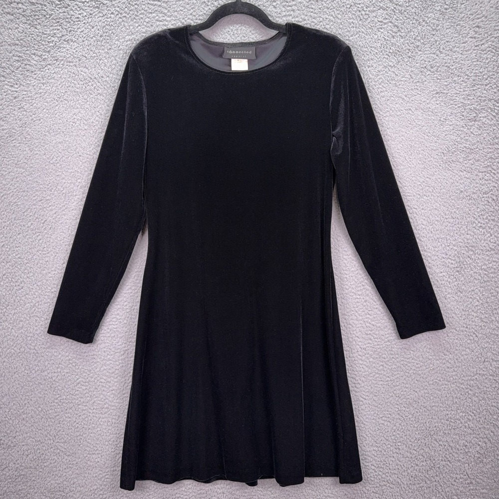 VTG Connected Apparel Dress Womens 12 Black Velvet Witchy Goth Whimsigoth Punk
